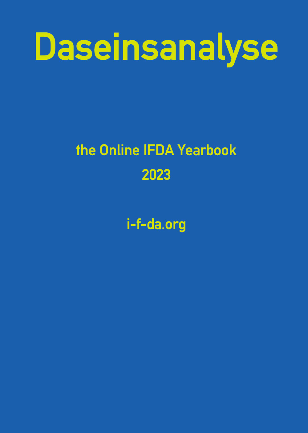 Cover of Daseinsanalyse, issue 2023.